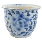 Vintage Bloempot Blauw-Wit China thumbnail 1