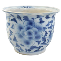 Vintage Bloempot Blauw-Wit China