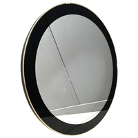 Round Mirror With Black Decoration 1960S