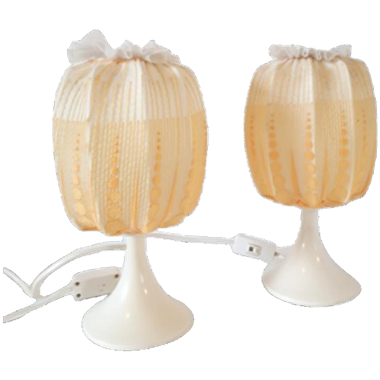 Setprijs 2 Vintage Nachtkastjes Lampen Jaren 70 Tulpvoet Lamp 1