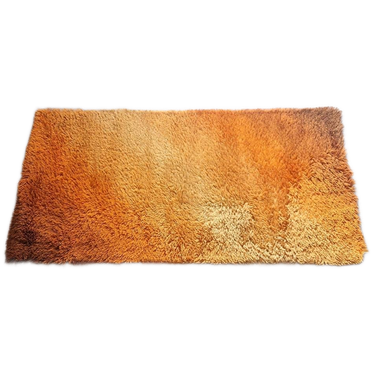 70's Oranje Wollen Vloerkleed Jaren 70 Vloerkleedje 1