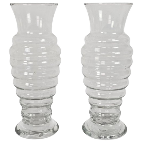 Booms Glas De Rupel - Doyen - Floralies - Art Deco -2 Vaasjes - 2e Kwart 20e Eeuw 1
