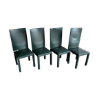 Set Fo 4 Arcadia Green Leather Chairs By Paolo Piva For B&B Italia thumbnail 1