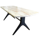 Prachtige Retro Vintage Midcentury Marmeren Salontafel thumbnail 1