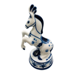 Gzhel Circuspaard Decoratie Blauw/wit thumbnail 1