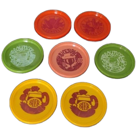 Vintage Onderzetters Plastic 7x 1