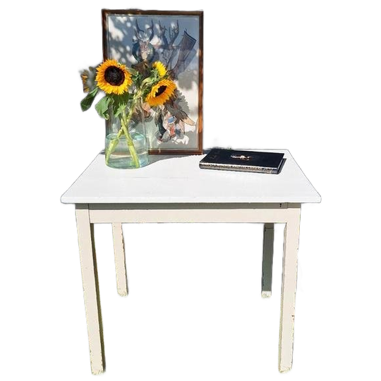 Wit Brocante Tafeltje/bureau, Schrijftafel, Werkplek 1