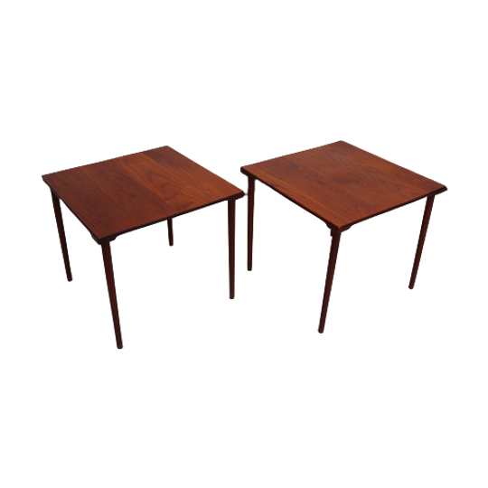 Pair Of Danish Teak Side Tables By Peter Hvidt For John Stuart, 1960s 1