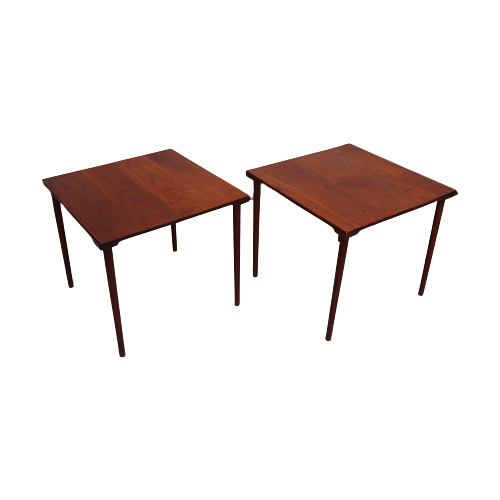 Pair Of Danish Teak Side Tables By Peter Hvidt For John Stuart, 1960S