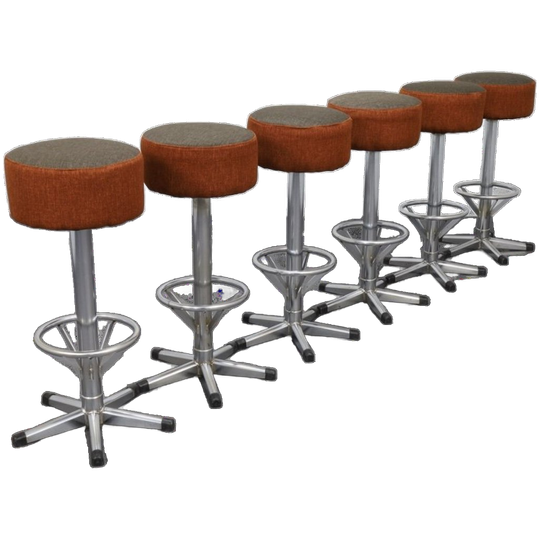 6x Bar Stool In Chrome, 1970s 1