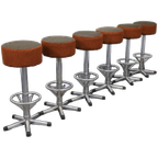 6x Bar Stool In Chrome, 1970s thumbnail 1