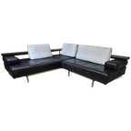 Rolf Benz Dono - Hoekbank - Zwart - Leder - Topstaat -design thumbnail 1