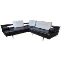 Rolf Benz Dono - Hoekbank - Zwart - Leder - Topstaat -design