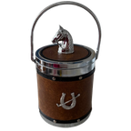 Vintage Western Cowboy Design Ijsemmer, Icebucket Van Imitatieleer En Zilverkleurige Kunststof thumbnail 1