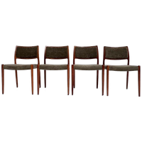 Unieke Set (4) Niels Möller Model 80 Stoelen, 1960'S