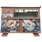 Kastje, Klein Dressoir, Vitrinekast, Commode, Gerestyled thumbnail 1