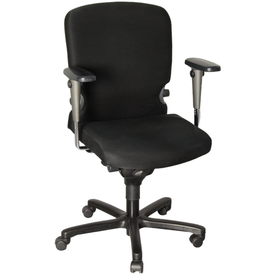 Comforto 77 Bureaustoel, Zwart, Ronde Rug, 3d Armleggers 1