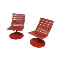 Marcus Arvonen Voor Ikea (ps 2009) - 2 Rode Draaifauteuils Brygga