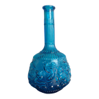 Empoli Vintage Blauwe Glazen Fles Zodiac Dierenriem thumbnail 1