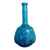 Gereserveerd Empoli Vintage Blauwe Glazen Fles Zodiac Dierenriem