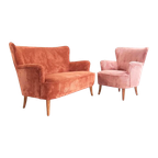 Artifort Bank Sofa En Fauteuil Roze Terra Theo Ruth Set thumbnail 1