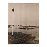 Zwart Wit Foto Op Hardboard Olst Veerpont Daf Reclame