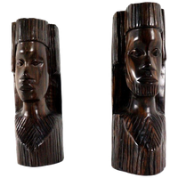 Vintage Set 2 Afrikaanse Houten Beelden