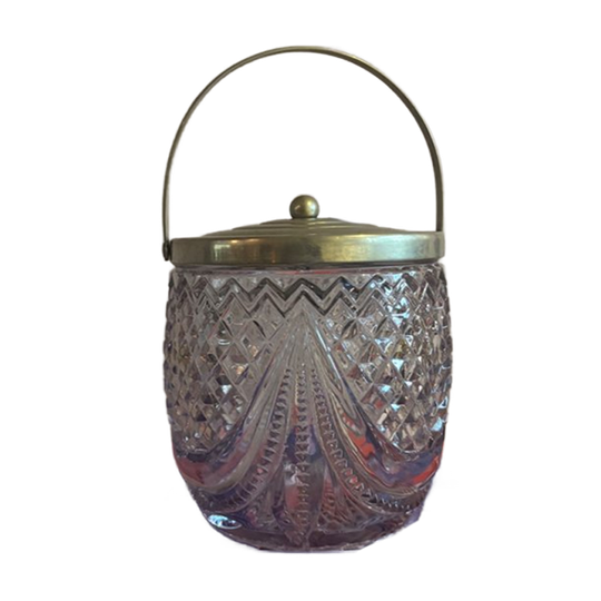 Vintage Kristallen Ijsemmer Verzilverde Deksel 1