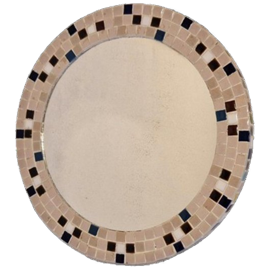 50's Vintage Ronde Spiegel Mozaïque Spiegel Jaren 50 Fifties 1