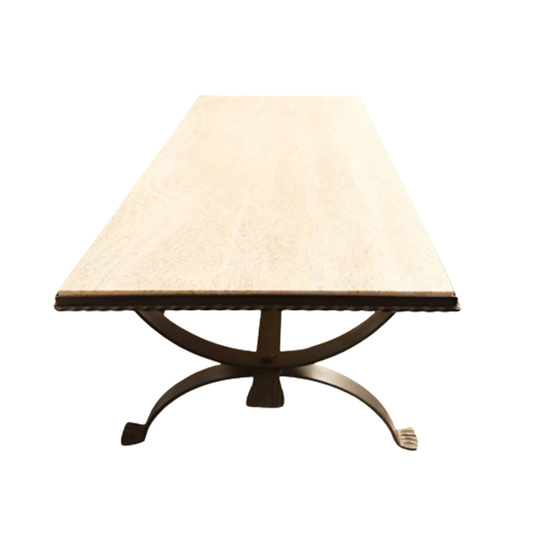 Vintage Tafel Travertin Blad, Jaren '60/'70 1