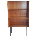 Vintage Deens Boekenkastje Teak Fineer Zwarte Pootjes thumbnail 1