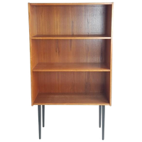 Vintage Deens Boekenkastje Teak Fineer Zwarte Pootjes