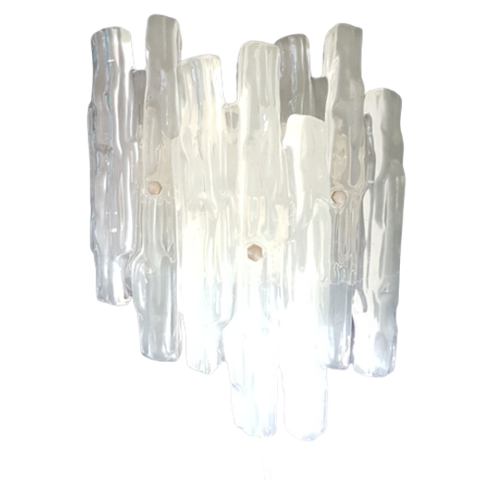 Vintage Space Age Ice Glass Sconce, Ice Lamp, Sputnik, 1960s Lucite Sputnik Era Wall Light Lamp 1