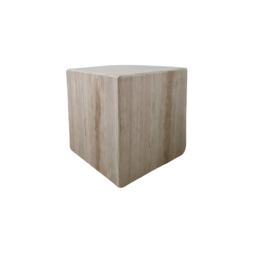 Vintage Italy 70 'S Travertine Cube Table