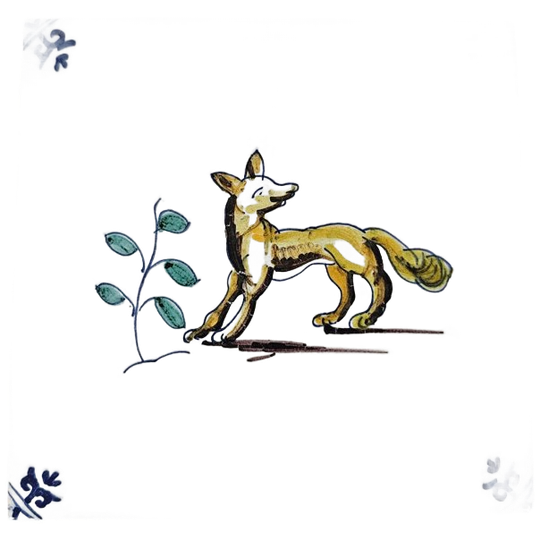 Tichelaar Makkum - Polychroom - 'vosje' - Keramiek - 60s 1