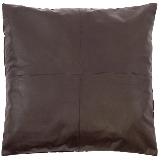 Bazar Bizar | De Four Panel Leather Kussenhoes - Chocolade - 60x60 1