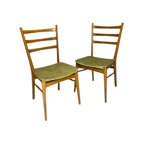 2 Vintage Stoelen Met Skai Beklede Zitting, Jaren 50 1