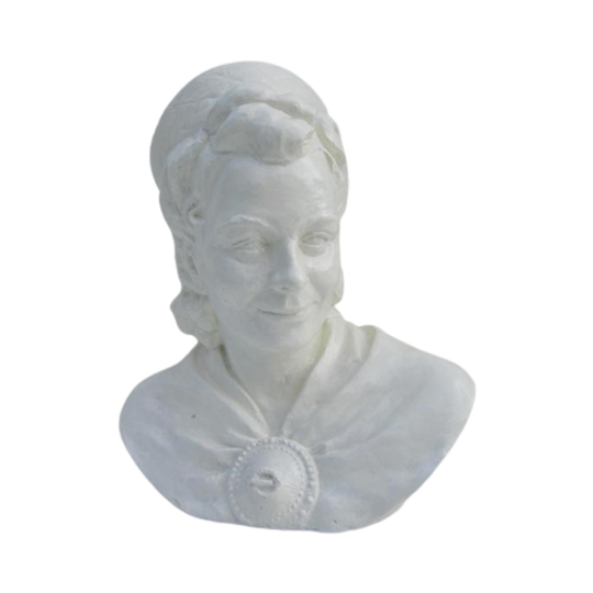 Vintage Gipsen Beeld Van Dame Met Hoed, Jaren 60-70 1