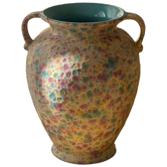 Vintage 1970s Pastel Pottery Vase 1