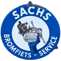 Tof Vintage Emaille Bord Sachs Bromfiets-service.