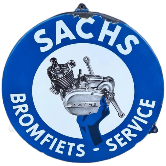 Tof Vintage Emaille Bord Sachs Bromfiets-service. 1