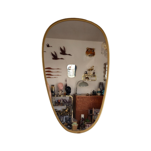 Vintage Spiegel Wandspiegel Mirror Goud Messing