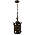 Oude Franse Metalen Hanglampen, Franse Lelie. Origineel thumbnail 1