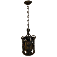 Oude Franse Metalen Hanglampen, Franse Lelie. Origineel