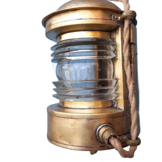 Maritieme Scheepslamp Met Fresnelglas - Jaren 20/30 1