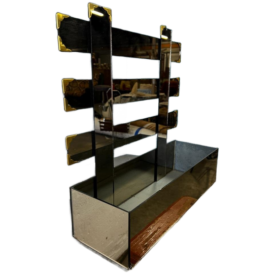 Vintage Bloembak / Bloempot In Spiegelglas 1