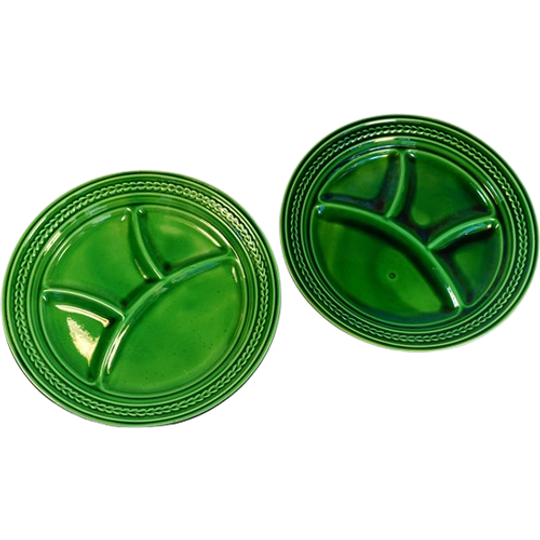 Vintage Fondueborden / Gourmetborden Groen 1