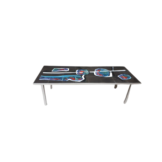 Vintage Salontafel Denisco Tegeltafel Coffeetable 1