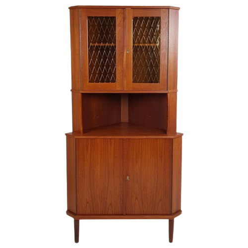 Vintage Deense Servieskast | Hoekkast Teak Fineer