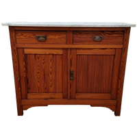 Vintage Frans Dressoir Commode, Ladekast Badkamermeubel Met Marmer Blad 110